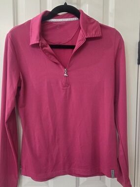 Maggie Lane Hot Pink Long-Sleeve Quarter-Zip Polo XS